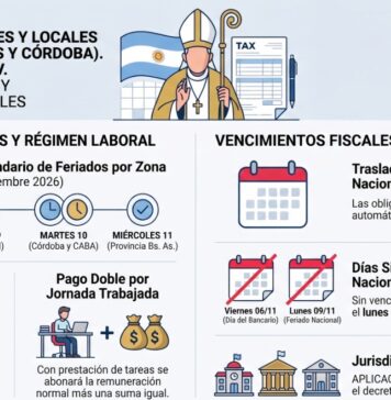 Dec 1103/2026. Feriados nacionales y locales (CABA, Bs Aires y Córdoba). Visita Papa León XIV. Efectos laborales y vencimientos