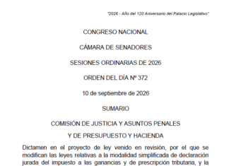 Senado: Dictamen de mayoría «Inocencia Fiscal II» SIN CAMBIOS de su media sanción de Diputados