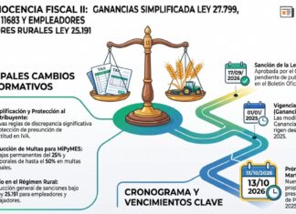 Ley s/n. Inocencia Fiscal II: Ganancias Simplificada Ley 27.799, Multas Ley 11683 y Empleadores Trabajadores Rurales Ley 25.191