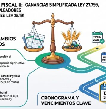 Ley s/n. Inocencia Fiscal II: Ganancias Simplificada Ley 27.799, Multas Ley 11683 y Empleadores Trabajadores Rurales Ley 25.191