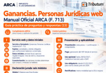 Ganancias Personas Jurídicas web. Manual Oficial ARCA. Datos precargados y totales por rubros. Preguntas y respuestas