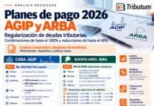 AGIP y ARBA. Planes de Pago 2026. Deudas tributarias. Regularización. Planes. Beneficios: cuadros comparativos, financiación y plazos
