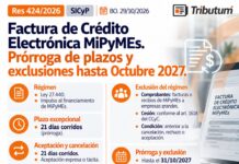 Res 424/2026. SICyP. Factura de Crédito Electrónica MiPyMEs. Plazos de aceptación, cancelación y rechazo. Prórroga hasta Oct 2027